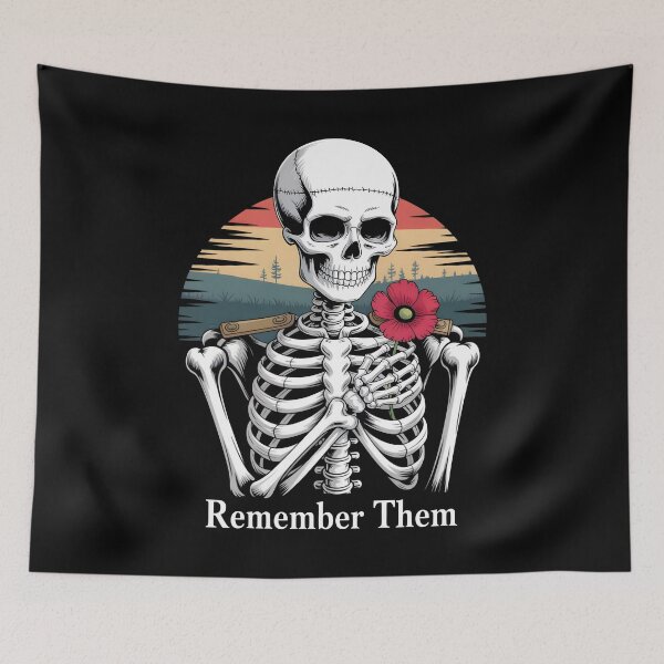Item preview, Remember Them - Poppy Skeleton Tribute designed and sold by DarylWelsh2024.