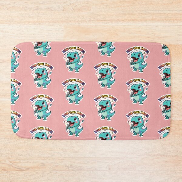 Item preview, Roarsome Singer Cute Dinosaur Karaoke Music Pun Cartoon Design designed and sold by bvdesignart.