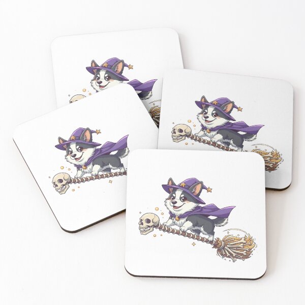 Item preview, Witchy Pup on Broomstick designed and sold by DisignByPrince.