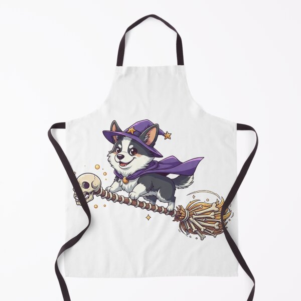 Item preview, Witchy Pup on Broomstick designed and sold by DisignByPrince.