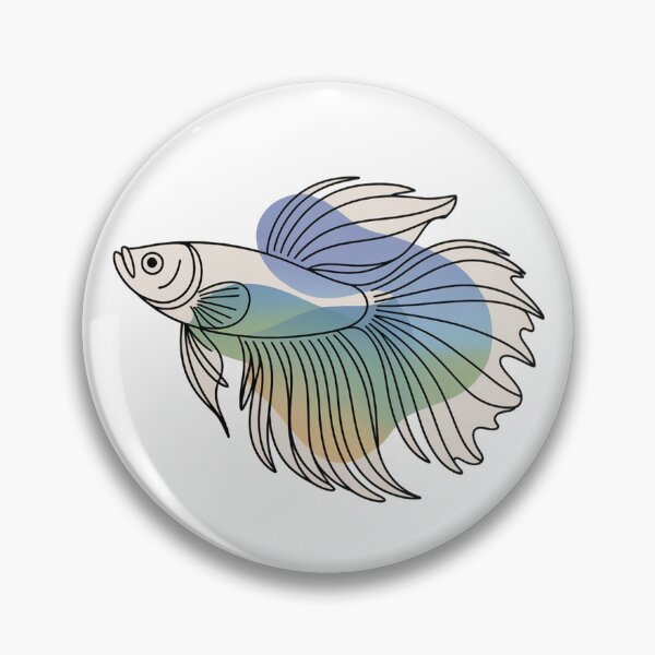 Item preview, Minimal Line Art Betta Fish designed and sold by VividTrails.