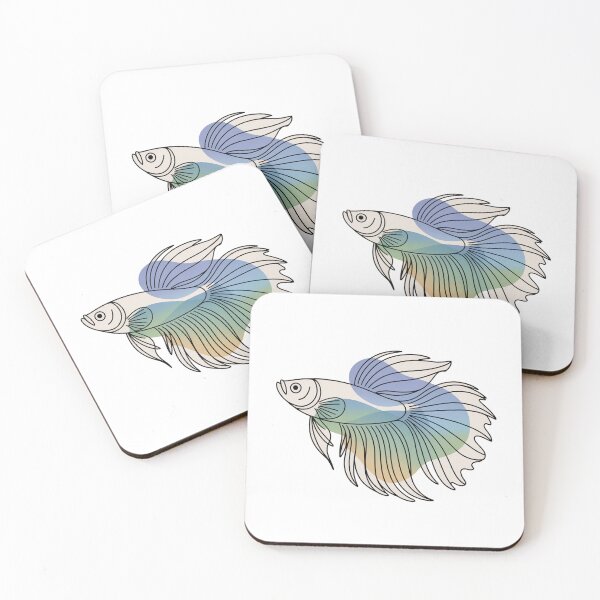 Item preview, Minimal Line Art Betta Fish designed and sold by VividTrails.