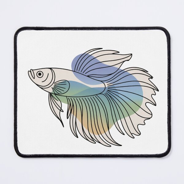 Item preview, Minimal Line Art Betta Fish designed and sold by VividTrails.