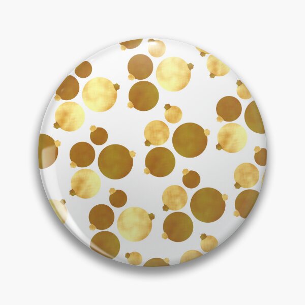Item preview, Christmas baubles gold on white designed and sold by CreaTwinkles.