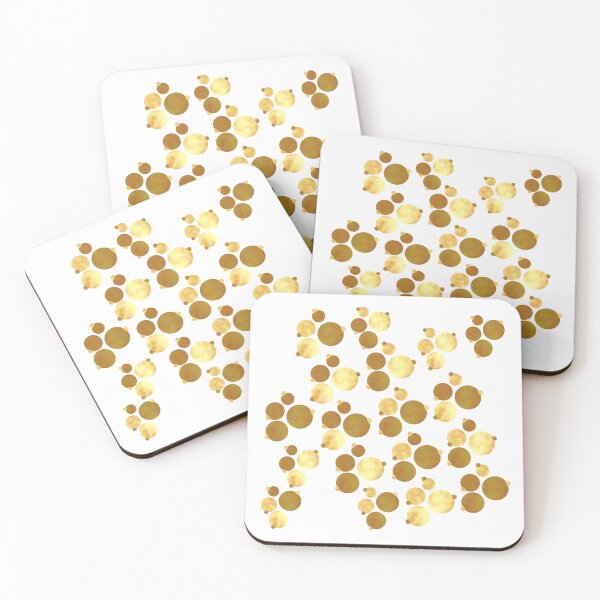 Item preview, Christmas baubles gold on white designed and sold by CreaTwinkles.
