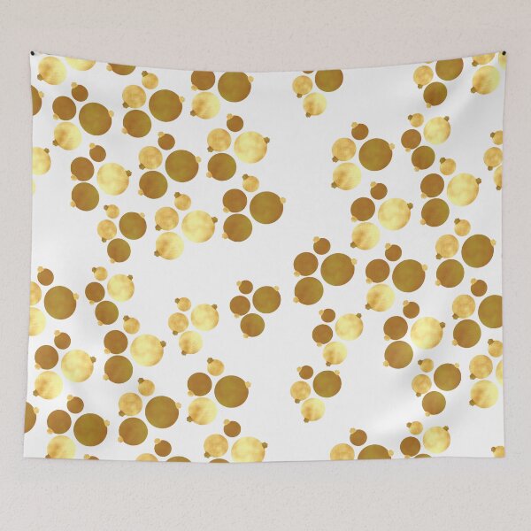 Item preview, Christmas baubles gold on white designed and sold by CreaTwinkles.