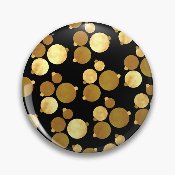 Item preview, Christmas baubles gold on black designed and sold by CreaTwinkles.