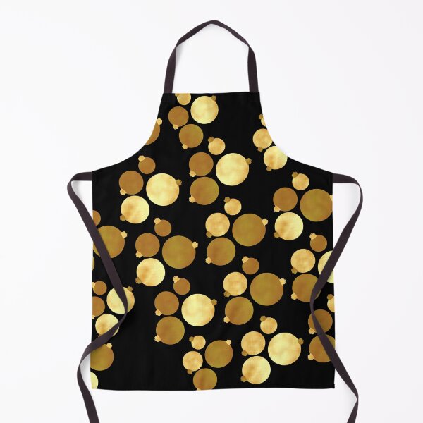 Item preview, Christmas baubles gold on black designed and sold by CreaTwinkles.