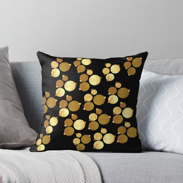 Item preview, Christmas baubles gold on black designed and sold by CreaTwinkles.