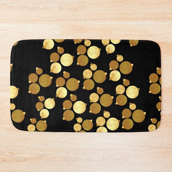 Item preview, Christmas baubles gold on black designed and sold by CreaTwinkles.