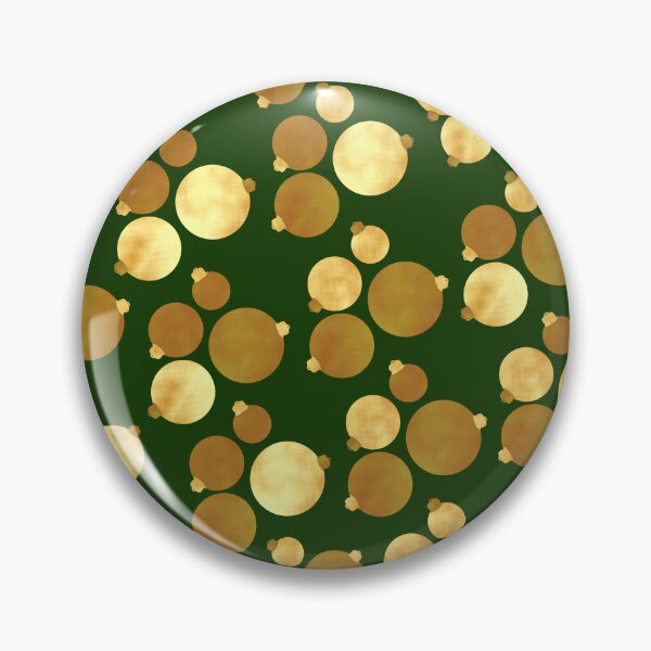 Item preview, Christmas baubles gold on green designed and sold by CreaTwinkles.