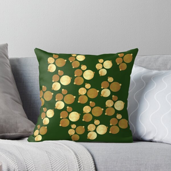 Item preview, Christmas baubles gold on green designed and sold by CreaTwinkles.