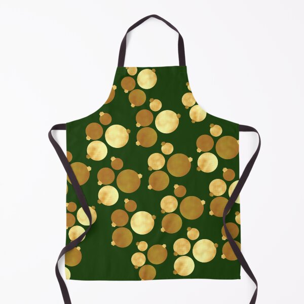Item preview, Christmas baubles gold on green designed and sold by CreaTwinkles.