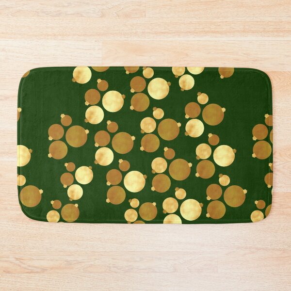 Item preview, Christmas baubles gold on green designed and sold by CreaTwinkles.