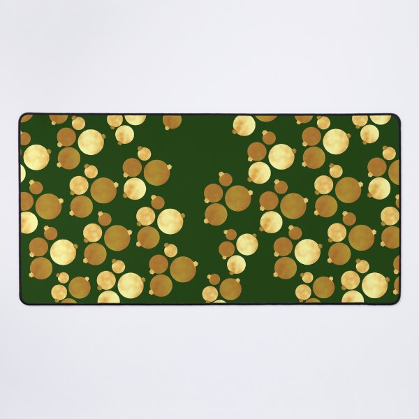 Item preview, Christmas baubles gold on green designed and sold by CreaTwinkles.