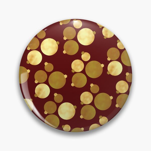 Item preview, Christmas baubles gold on red designed and sold by CreaTwinkles.