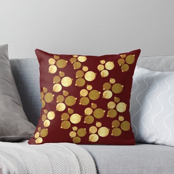 Item preview, Christmas baubles gold on red designed and sold by CreaTwinkles.