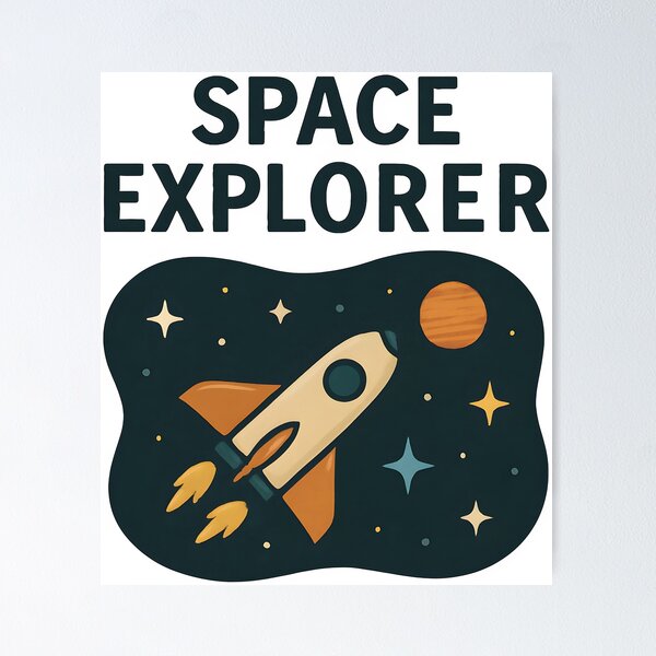 Item preview, Space Explorer Rocket Cartoon Design for Kids and Dreamers. designed and sold by The-T-In-Retro.
