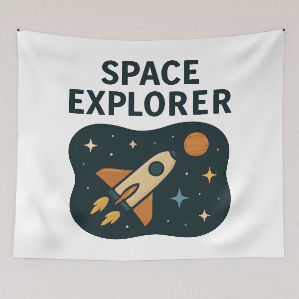 Item preview, Space Explorer Rocket Cartoon Design for Kids and Dreamers. designed and sold by The-T-In-Retro.