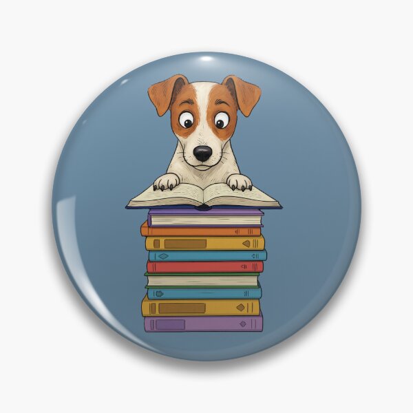 Item preview, Cute Jack Russell Dog Reading On Pile of Books Funny designed and sold by d247.