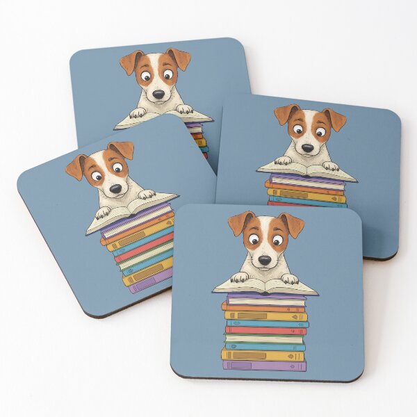 Item preview, Cute Jack Russell Dog Reading On Pile of Books Funny designed and sold by d247.