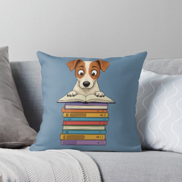 Item preview, Cute Jack Russell Dog Reading On Pile of Books Funny designed and sold by d247.