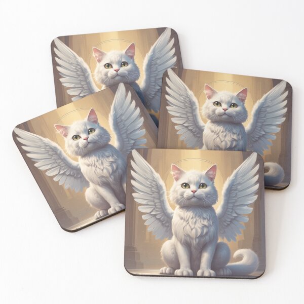Item preview, White cat angel designed and sold by GasconyPassion.