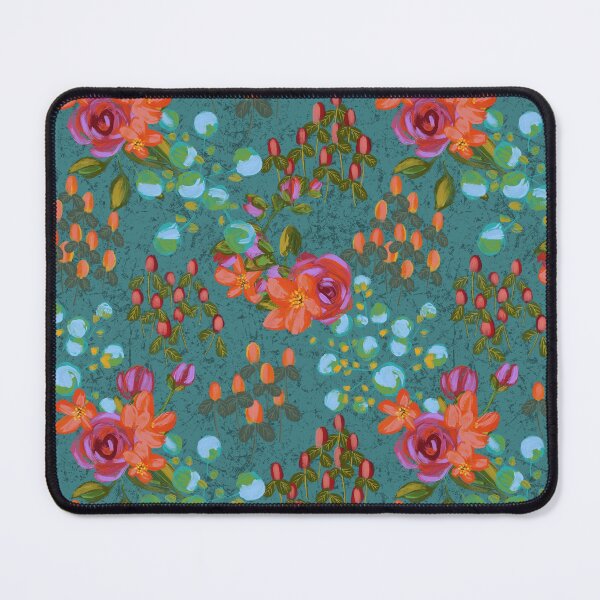 Item preview, Modern Rose Chintz in Aqua designed and sold by Kathryn-Designs.