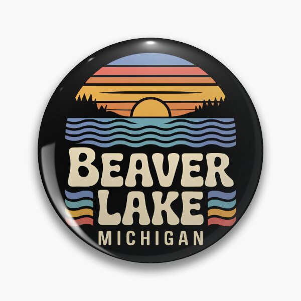 Item preview, Beaver Lake, Michigan Retro Sunset designed and sold by TheOldMittenIllustrated.