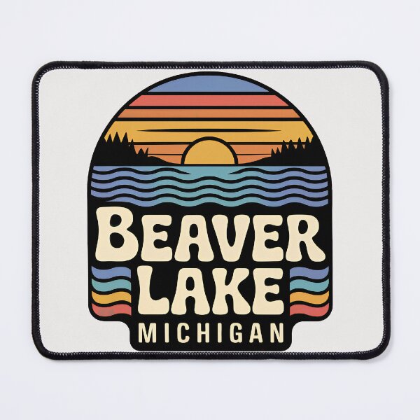 Item preview, Beaver Lake, Michigan Retro Sunset designed and sold by TheOldMittenIllustrated.