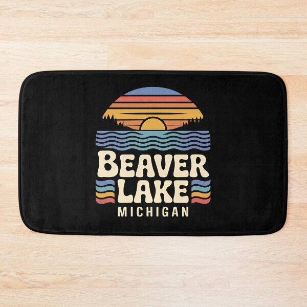 Item preview, Beaver Lake, Michigan Retro Sunset designed and sold by TheOldMittenIllustrated.