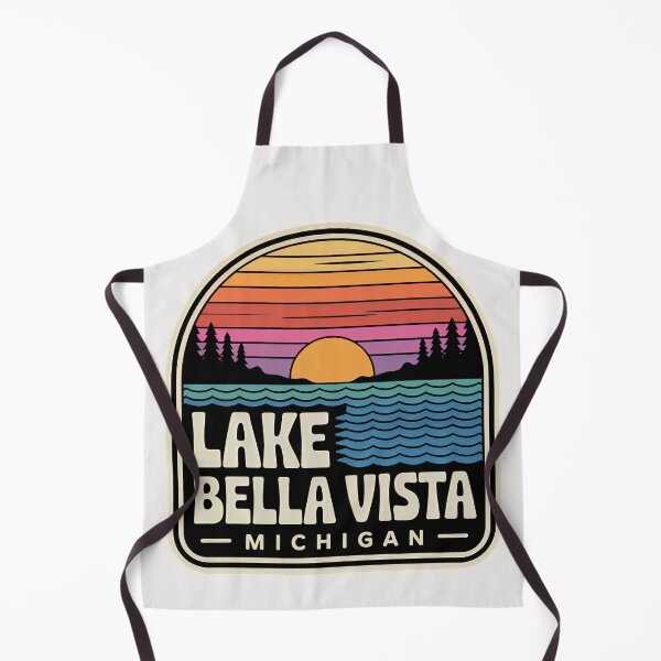 Item preview, Lake Bella Vista, Michigan Retro Sunset designed and sold by TheOldMittenIllustrated.