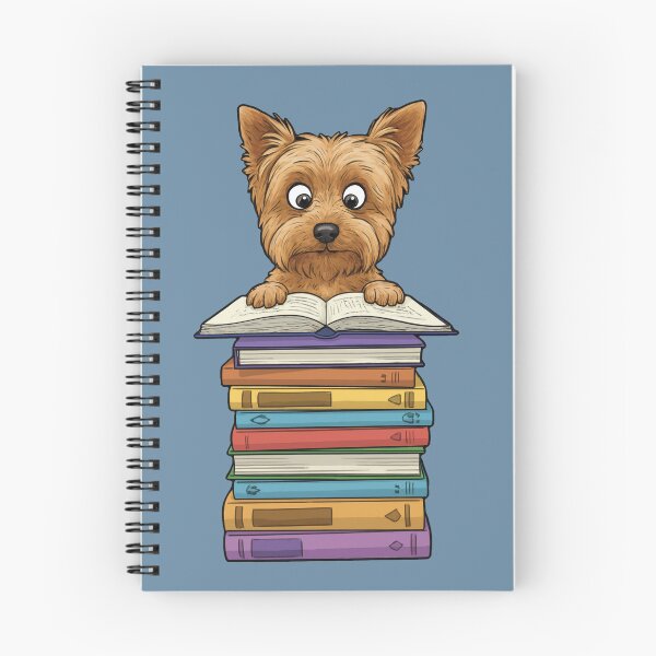 Item preview, Cute Yorkshire Terrier Reading On Pile of Books Funny designed and sold by d247.