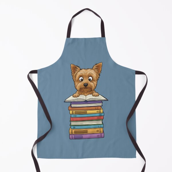 Item preview, Cute Yorkshire Terrier Reading On Pile of Books Funny designed and sold by d247.