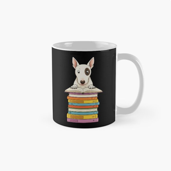 Item preview, Bull Terrier Dog Reading On Pile of Books Funny designed and sold by d247.