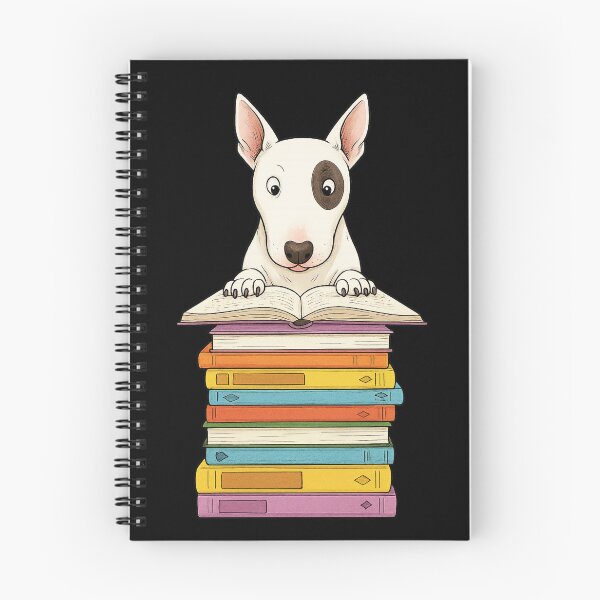 Item preview, Bull Terrier Dog Reading On Pile of Books Funny designed and sold by d247.