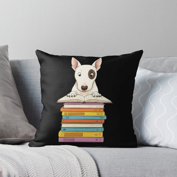Item preview, Bull Terrier Dog Reading On Pile of Books Funny designed and sold by d247.