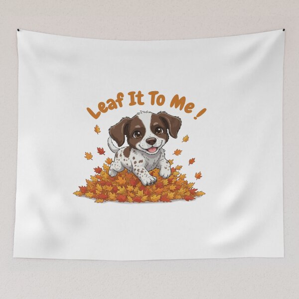 Artikelvorschau, Leaf It To Me Deutscher Kurzhaar-Vorstehhund, der im Herbstlaub läuft, süßer Herbst entworfen und verkauft von The Real Life Symphony.