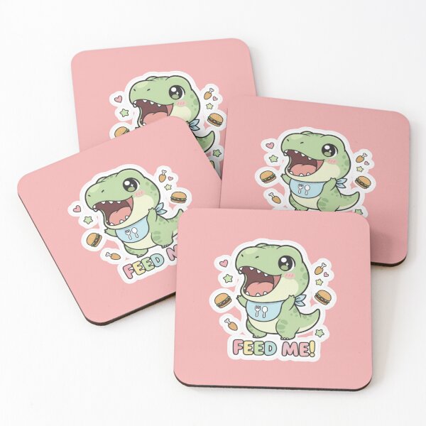 Item preview, Cute Hungry Baby Dinosaur Feed Me Funny Adorable Bib Cartoon Design designed and sold by bvdesignart.
