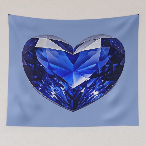 Item preview, September Birthstone - Sapphire Heart Poster designed and sold by fatchairprint.