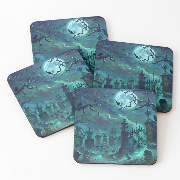 Item preview, Haunted Graveyard on Halloween Night designed and sold by Design-Illusi0n.