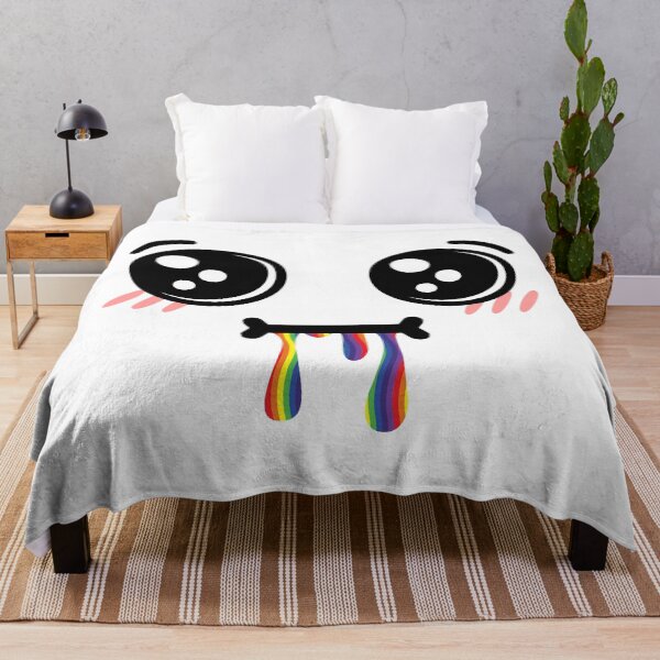 Item preview, Cute kawaii confused rainbow drooling face designed and sold by BlushyPrint.
