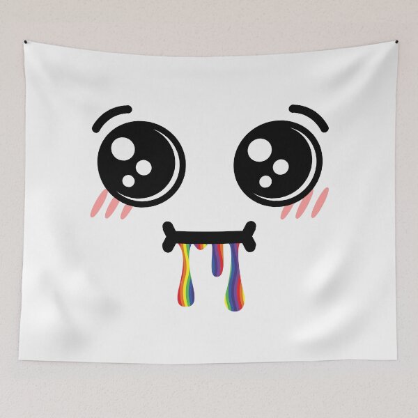 Item preview, Cute kawaii confused rainbow drooling face designed and sold by BlushyPrint.