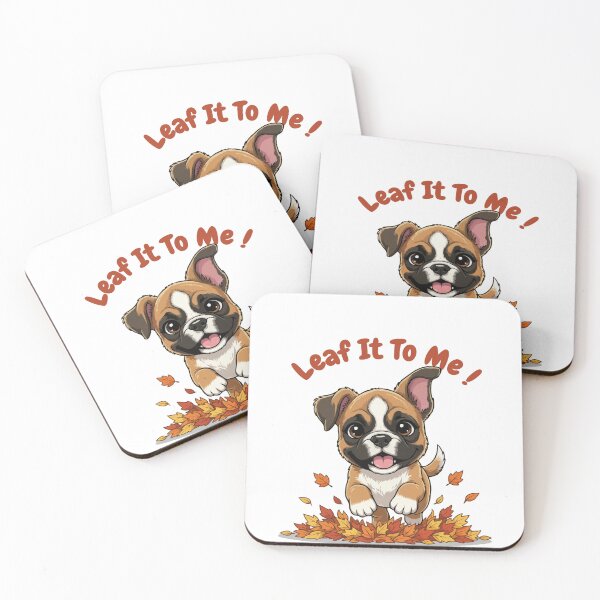 Item preview, Leaf It To Me Boxer Dog Running in Fall Leaves Cute Autumn designed and sold by The Real Life Symphony.