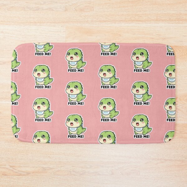 Item preview, Cute Hungry Baby Dinosaur Nom Feed Me Adorable Kawaii Bib Design designed and sold by bvdesignart.