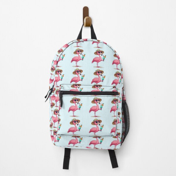 Item preview, Tropical Flamingo with Cocktail – Summer Vibes designed and sold by InsegnaNChill.