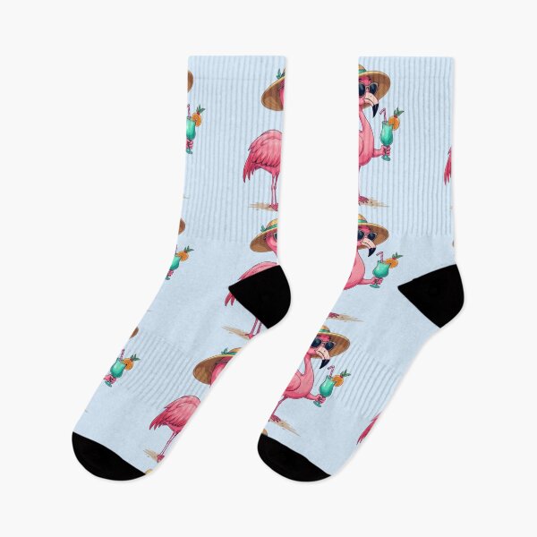 Item preview, Tropical Flamingo with Cocktail – Summer Vibes designed and sold by InsegnaNChill.