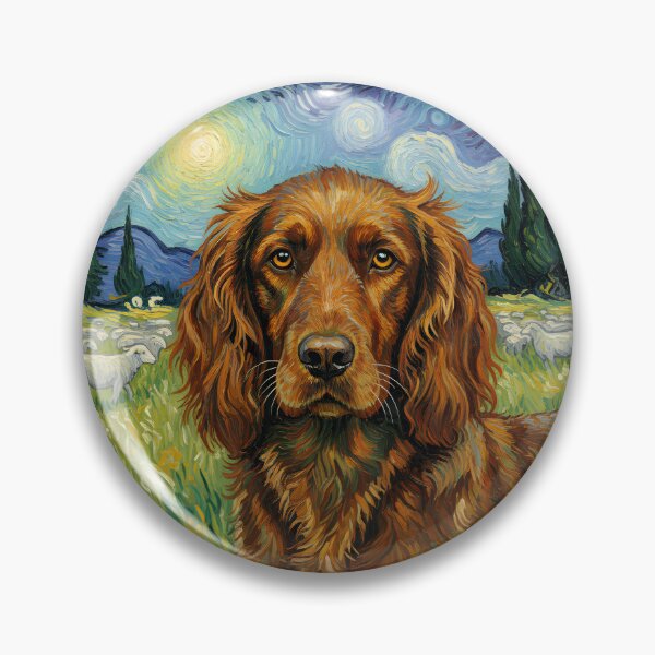 Item preview, Irish Water Shepherd, "Loyal and Bold" sticker, Van Gog painting style designed and sold by barbastyle.