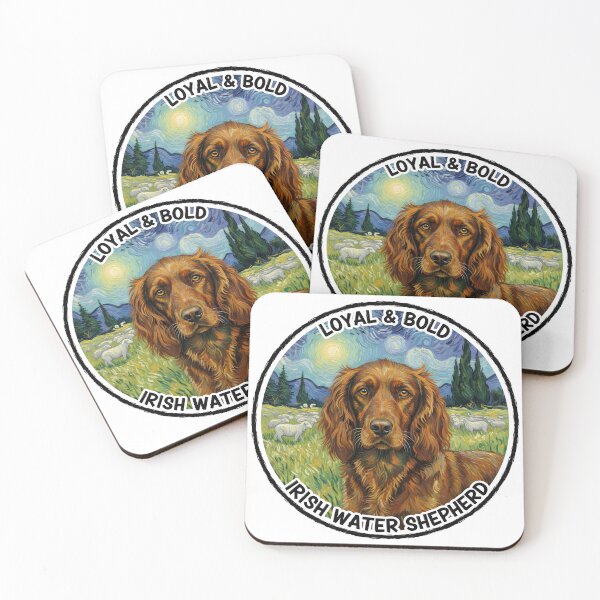 Item preview, Irish Water Shepherd, "Loyal and Bold" sticker, Van Gog painting style designed and sold by barbastyle.