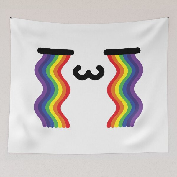 Item preview, Adorable kawaii rainbow crying face designed and sold by BlushyPrint.